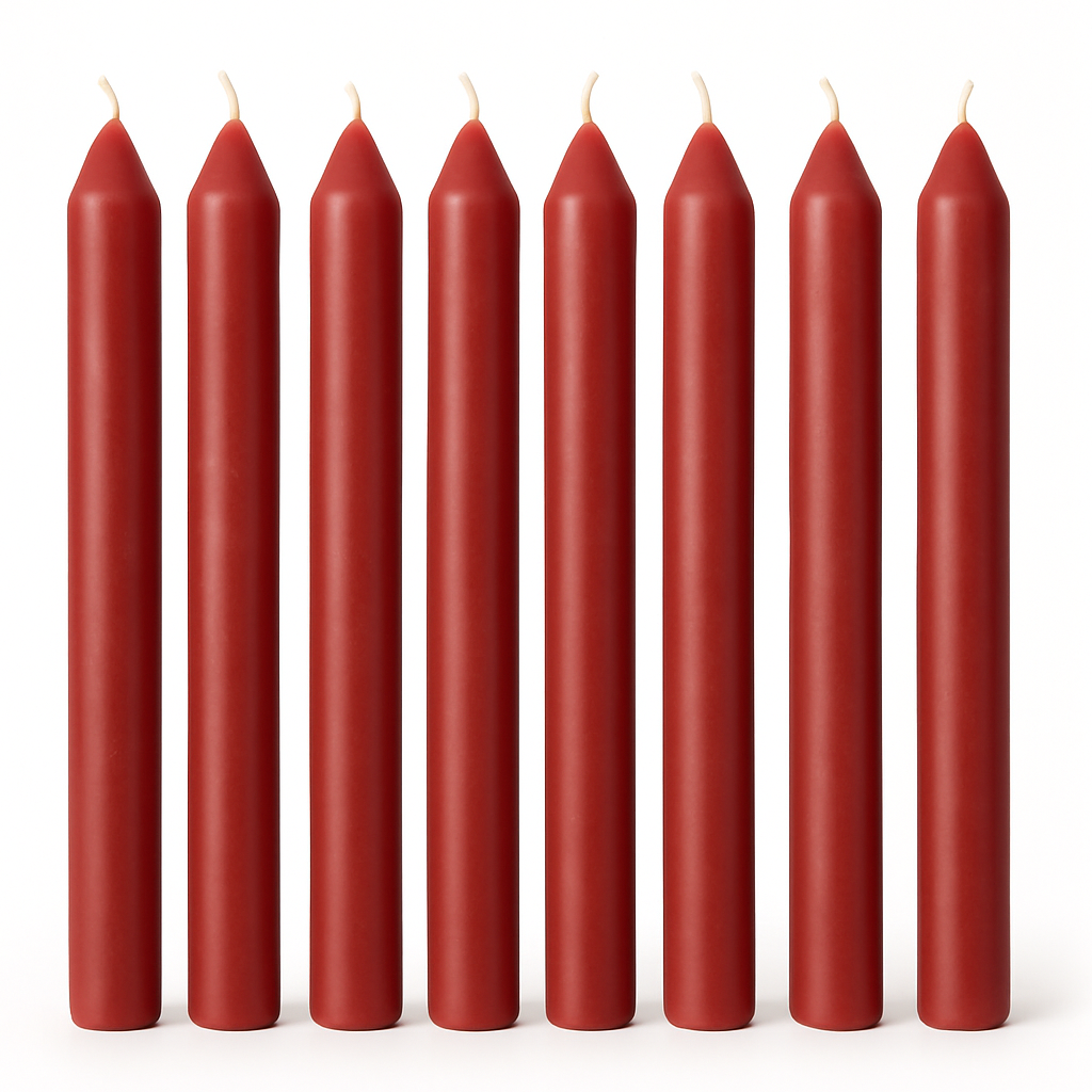 8 Stuks Dinerkaarsen – Rode Tafelkaarsen 20cm – Candle – Klassieke Kaarsen Voor Diner Tafelsetting Feestdagen Bruiloft Avondeten – 8 Uur Brandtijd Per Kaars – Rechte Druipvrije Kaarsen Voor Kandelaars & Tafeldecoratie