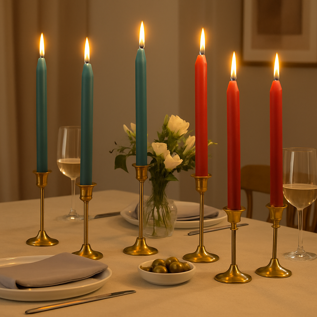 8 Stuks Dinerkaarsen – GroenTafelkaarsen 20cm – Candle – Klassieke Kaarsen Voor Diner Tafelsetting Feestdagen Bruiloft Avondeten – 8 Uur Brandtijd Per Kaars – Rechte Druipvrije Kaarsen Voor Kandelaars & Tafeldecoratie (Groen)