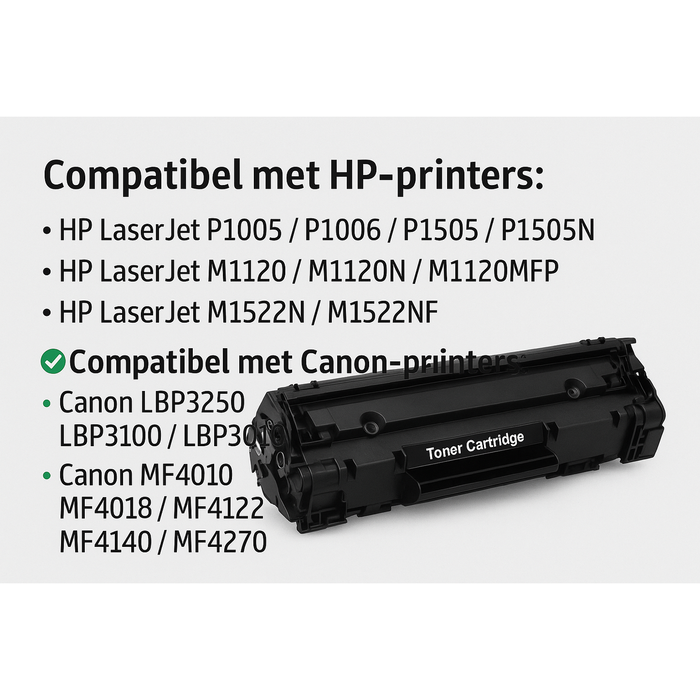 4 Pack - ZoomTec Toner Cartridge Zwart – voor HP 36A CB436A Vervanging– Geschikt voor HP LaserJet P1505/P1505N/M1120/M1522N/M1522NF Serie en Canon LBP3250/MF4010/MF4018 – Hoge Capaciteit – Professionele Afdrukkwaliteit – H436CUI