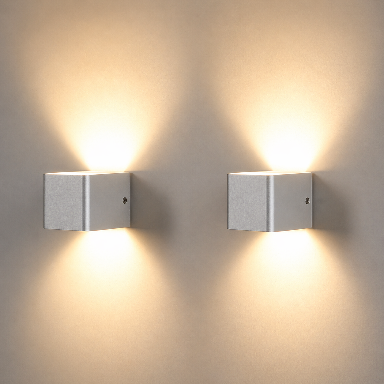 2 Stuks - Ledwandlampen voor Binnen - Up Down Verlichting - Wit Hoogwaardig Aluminium - 7 W Energieklasse A+ 2700 K Warmwit Licht - Stijlvolle en Efficiënte Wandlampen - Modern Design - Eenvoudige Installatie - Ideaal voor Woonkamer, Slaapkamer en Gang