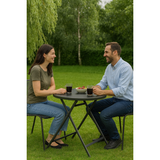 BRUBAKER Milano – Inklapbare Ronde Tafel – Ø 70 cm – Glazen Tafelblad – Metaal – Weerbestendig – Antraciet – Te Gebruiken als Bijzettafel of Eettafel – Voor Binnen en Buiten