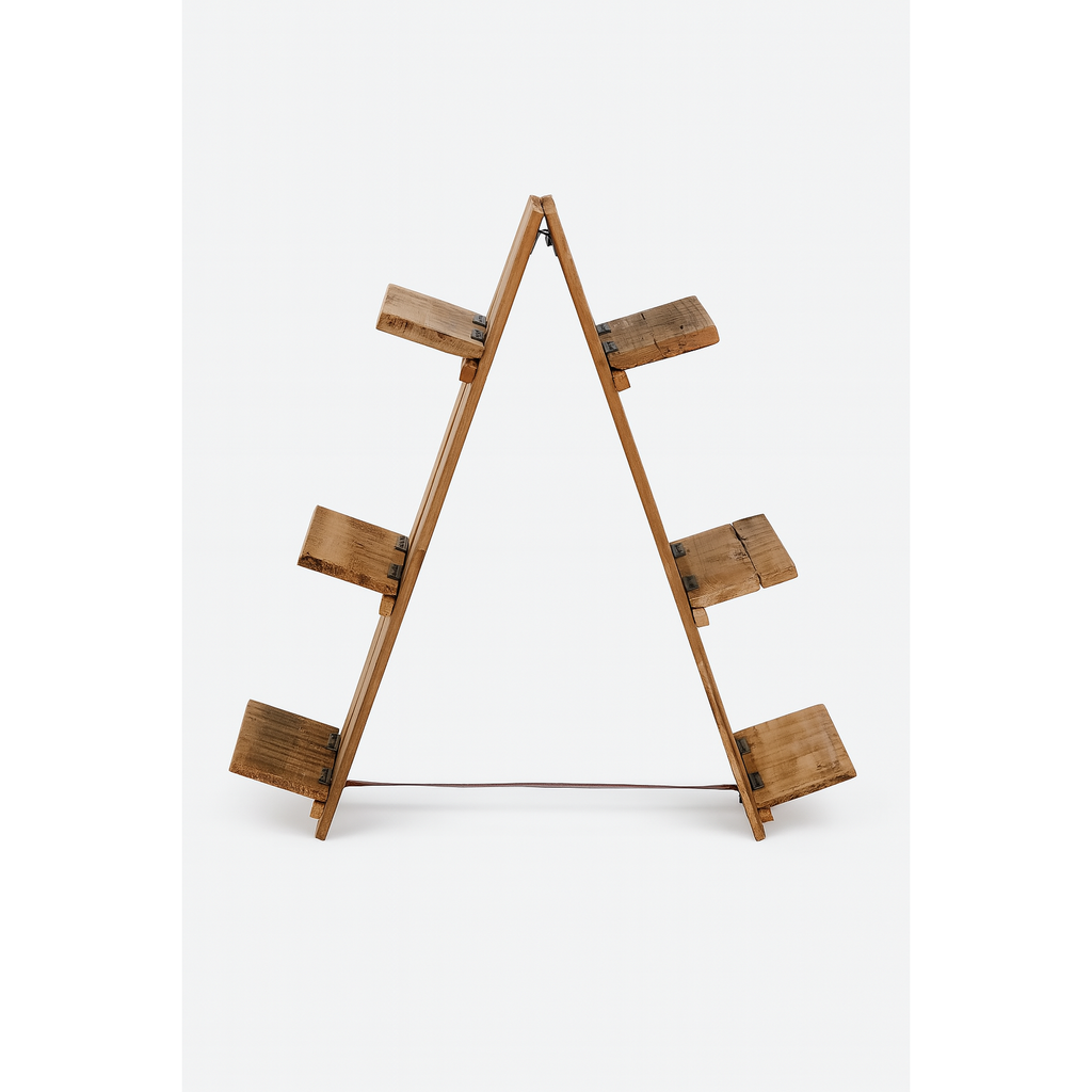 Houten Plantenrek - A-Frame Bloemenstandaard - 1 Meter Hoog - Houten Displayrek - Plantenhouder - Plantenstandaard Binnen Buiten - Decoratief Hout Rek - Tuinrek - Trapvormige Plantentrap