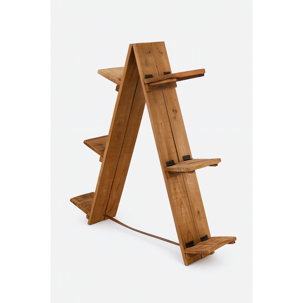 Houten Plantenrek - A-Frame Bloemenstandaard - 1 Meter Hoog - Houten Displayrek - Plantenhouder - Plantenstandaard Binnen Buiten - Decoratief Hout Rek - Tuinrek - Trapvormige Plantentrap