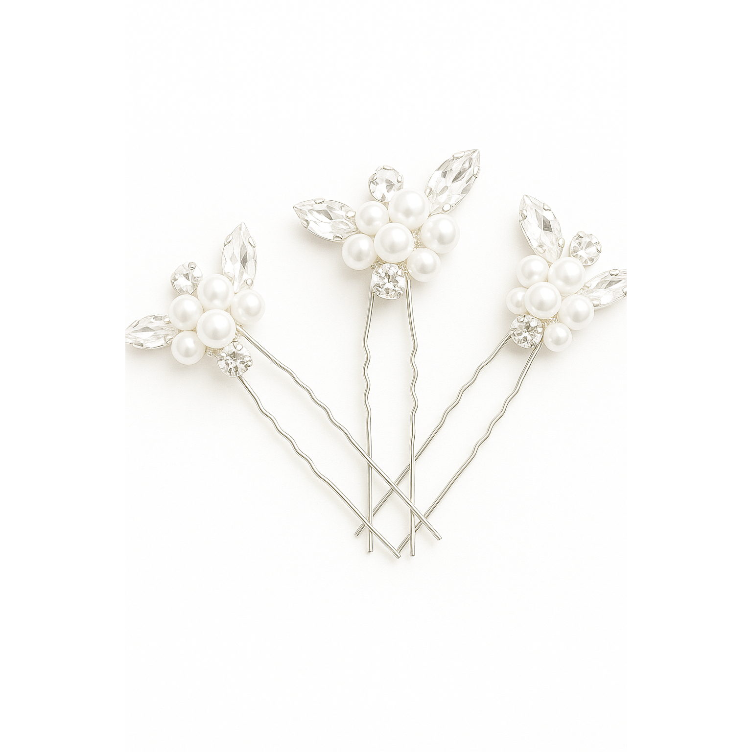 3 Stuks Zilverkleurige Haarspelden Met Parel En Kraal – Elegante Haarsieraden Voor Bruiloft Verloving Feest Prom – Kristallen Haarpins Met Fijne Afwerking – Luxe Haaraccessoires Voor Vrouwen – Zilverkleur Legering