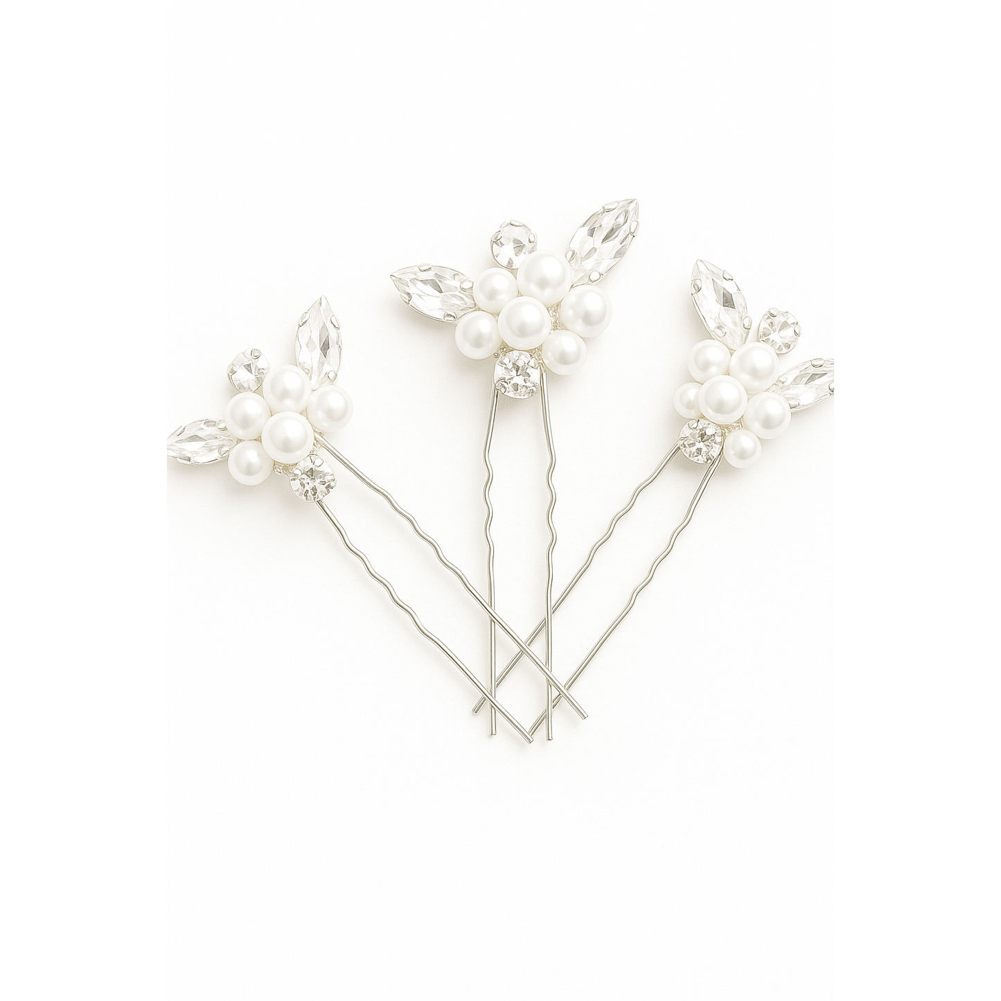 3 Stuks Zilverkleurige Haarspelden Met Parel En Kraal – Elegante Haarsieraden Voor Bruiloft Verloving Feest Prom – Kristallen Haarpins Met Fijne Afwerking – Luxe Haaraccessoires Voor Vrouwen – Zilverkleur Legering