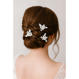 3 Stuks Zilverkleurige Haarspelden Met Parel En Kraal – Elegante Haarsieraden Voor Bruiloft Verloving Feest Prom – Kristallen Haarpins Met Fijne Afwerking – Luxe Haaraccessoires Voor Vrouwen – Zilverkleur Legering