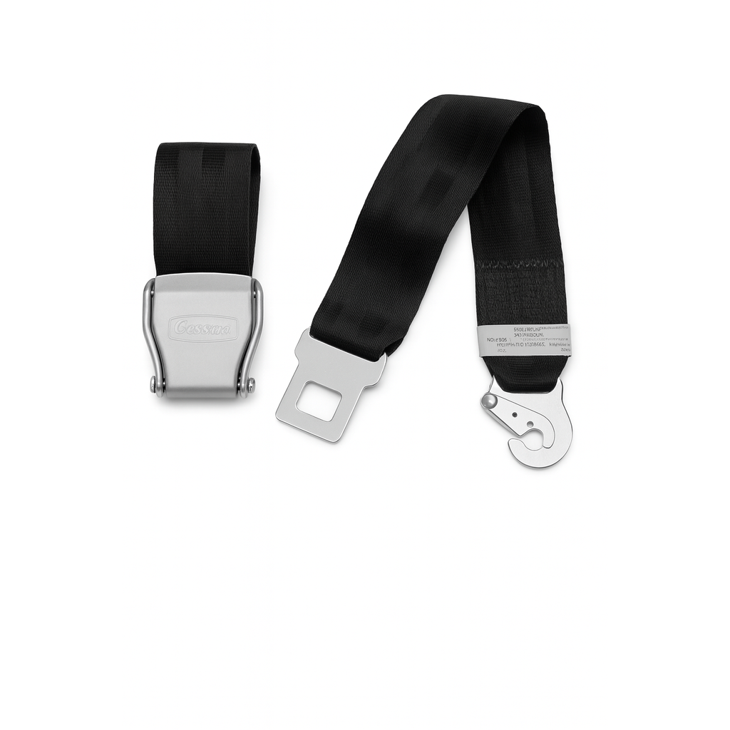 Vliegtuiggordel Riem – Aluminium Seatbelt Buckle met Verstelbare Band – Lengte 100 cm – Origineel Luchtvaart Design – Sterke Gesp van Aluminium – Handgemaakt – Geschikt voor Dagelijks Gebruik of Cadeau – Zilver