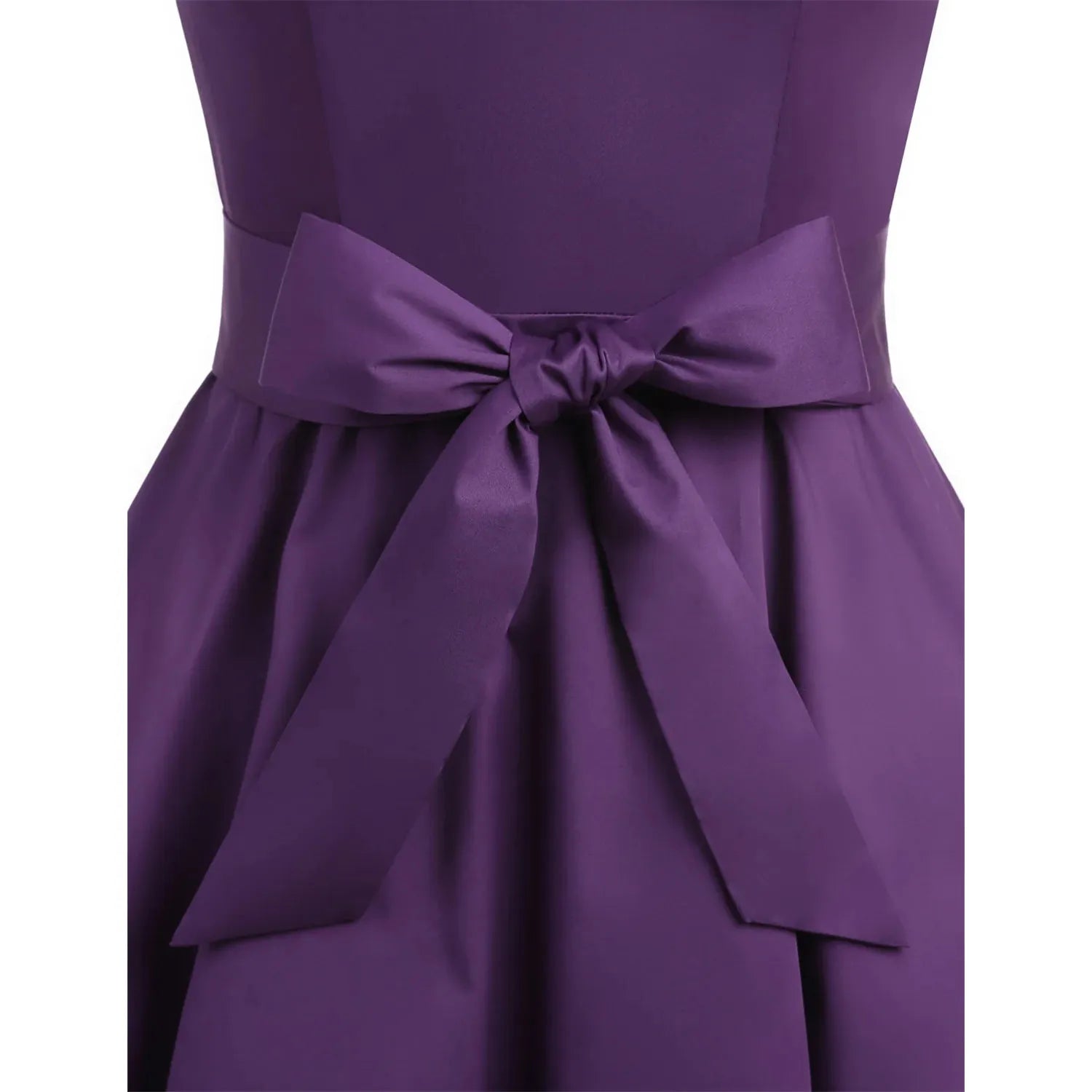 Vintage Jaren 50 Jurk – Maat 3XL - Cap Mouwtjes – Knie-lengte Swing Dress – Flared Cirkelrok – 90% Katoen – Retro Audrey Hepburn Stijl – Paars – Voor Rockabilly, Cocktail, Themafeest of Cosplay