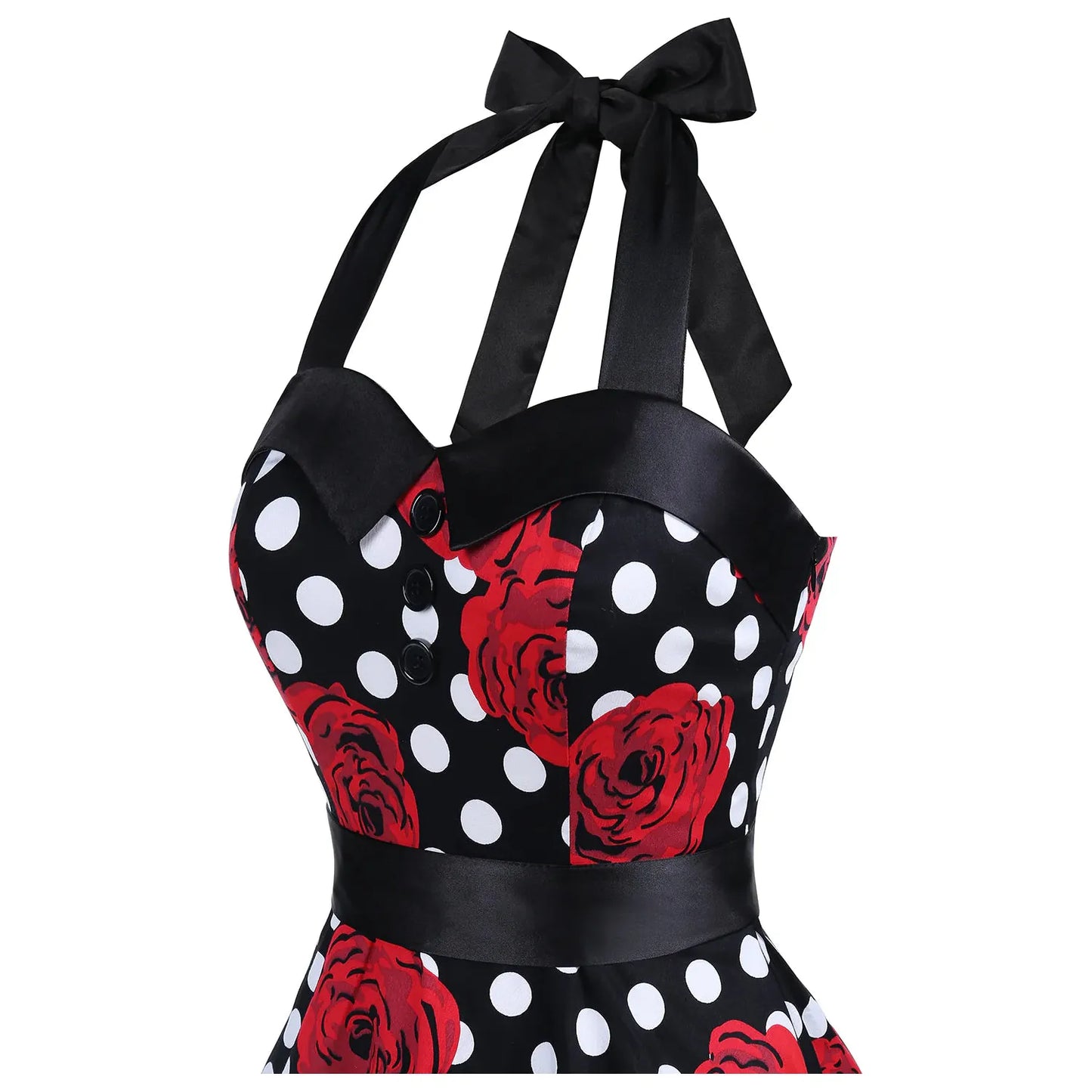 1950s Vintage Polka Dot Swing Jurk – Retro Rockabilly Cocktailjurk – Met Verborgen Ritssluiting en Elastische Rug – Knielang – Perfect Voor Proms, Bruiloften, Feestjes en Thema-Events