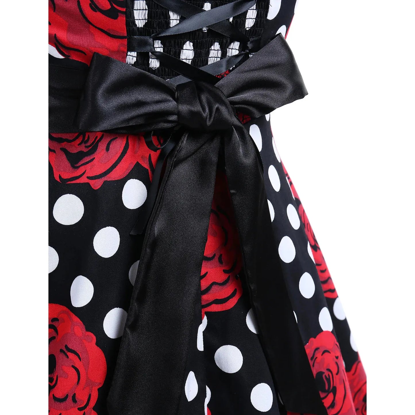 1950s Vintage Polka Dot Swing Jurk – Retro Rockabilly Cocktailjurk – Met Verborgen Ritssluiting en Elastische Rug – Knielang – Perfect Voor Proms, Bruiloften, Feestjes en Thema-Events