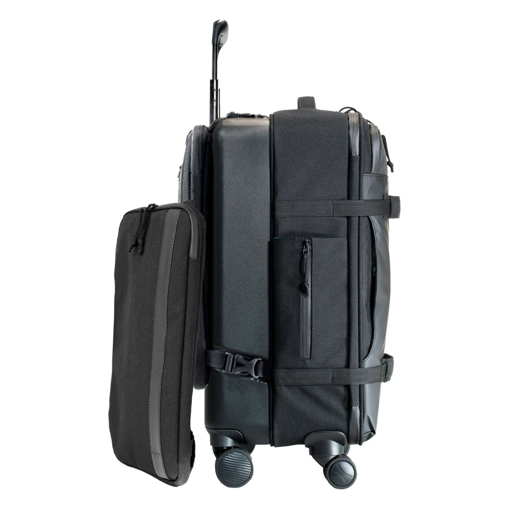 Taskin Denali - Grote 4-Wiel Harde/Softe Hybride Spinner Handbagage - 9-Inch Diepe Inpakruimte - Lichtgewicht 2.99kg - Met Afneembare Laptophoes - Mat Zwart