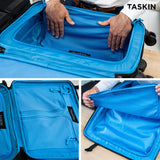 Taskin Denali - Grote 4-Wiel Harde/Softe Hybride Spinner Handbagage - 9-Inch Diepe Inpakruimte - Lichtgewicht 2.99kg - Met Afneembare Laptophoes - Mat Zwart