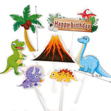 Dinosaurus Cake Toppers Set van 7 - Jungle Safari Decoratie - 1ste Verjaardag Thema - Gelukkige Verjaardag Decor voor Kinderfeestjes