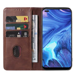 OPPO Reno4 Telefoonhoesje van Leer met Magnetische Sluiting (Bruin) - Premium Lederen Beschermhoes - Luxe Design - Handige Kaartsleuven - Standfunctie - Duurzaam Materiaal - Compatibel met OPPO Reno4 - Stijlvolle en Functionele Bescherming