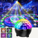 RGB disco lamp LED magic ball – roterende feestverlichting met voice control – USB Type C party light met 6 kleuren – stage lamp disco bal voor slaapkamer bar feest bruiloft karaoke en thuis party verlichting