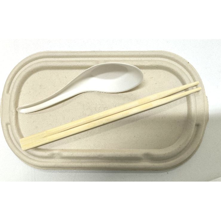 100 Stuks - Individueel Verpakte Restaurant Bamboe Besteksets - Chopstick Set - Inclusief Eetstokjes, Lepel, Servet en Tandenstoker - Perfect voor Picnic, BBQ, Feest, Restaurant, Reizen, Camping