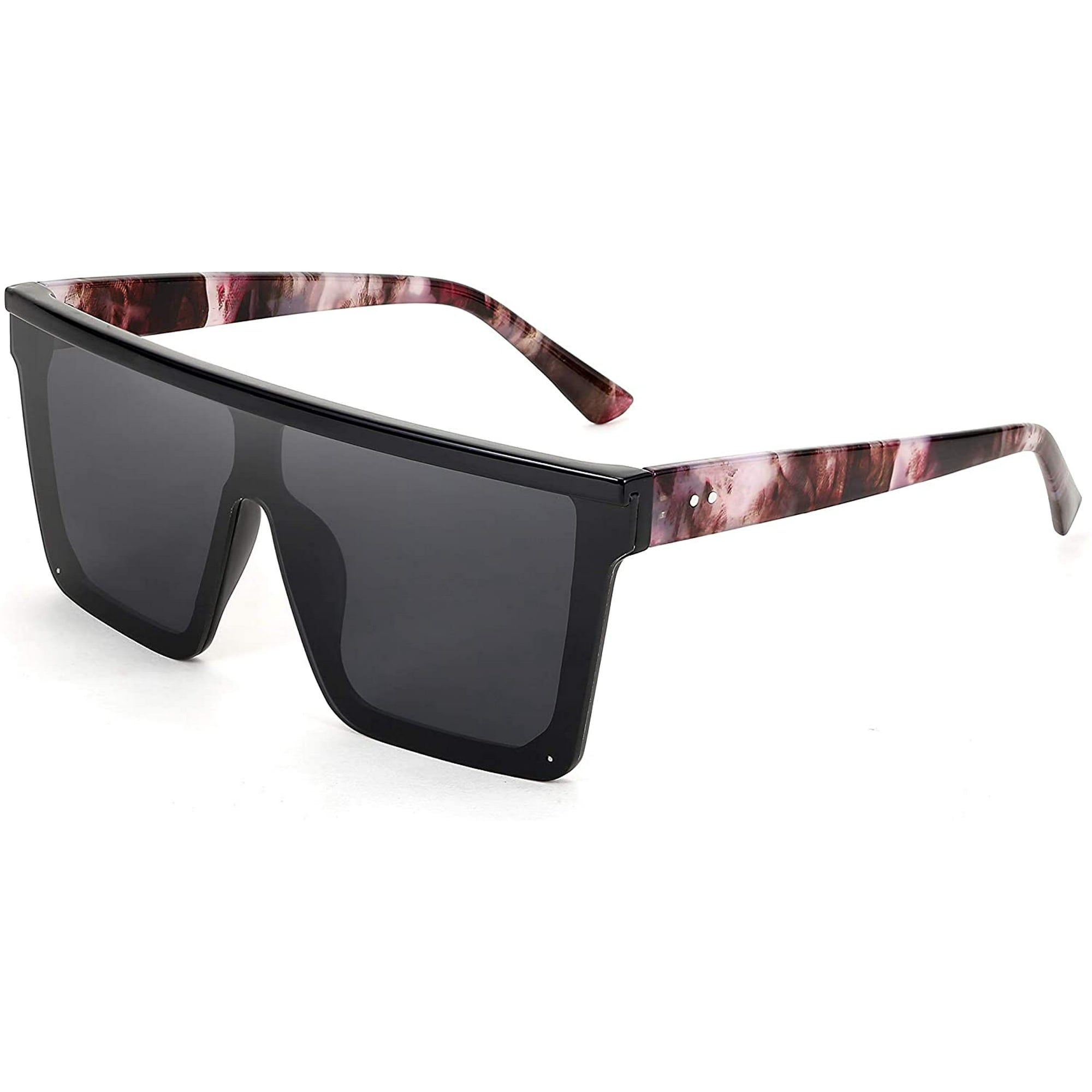 FEISEDY Flat Top Shield Zonnebril - Oversized Vierkante Randloze Bril Voor Dames en Heren - UV400 Bescherming - Modieuze Plat Op Schild Zonnebril - Antikras en Duurzaam - Geschikt Voor Wandelen, Rijden, Winkelen - Model B2470