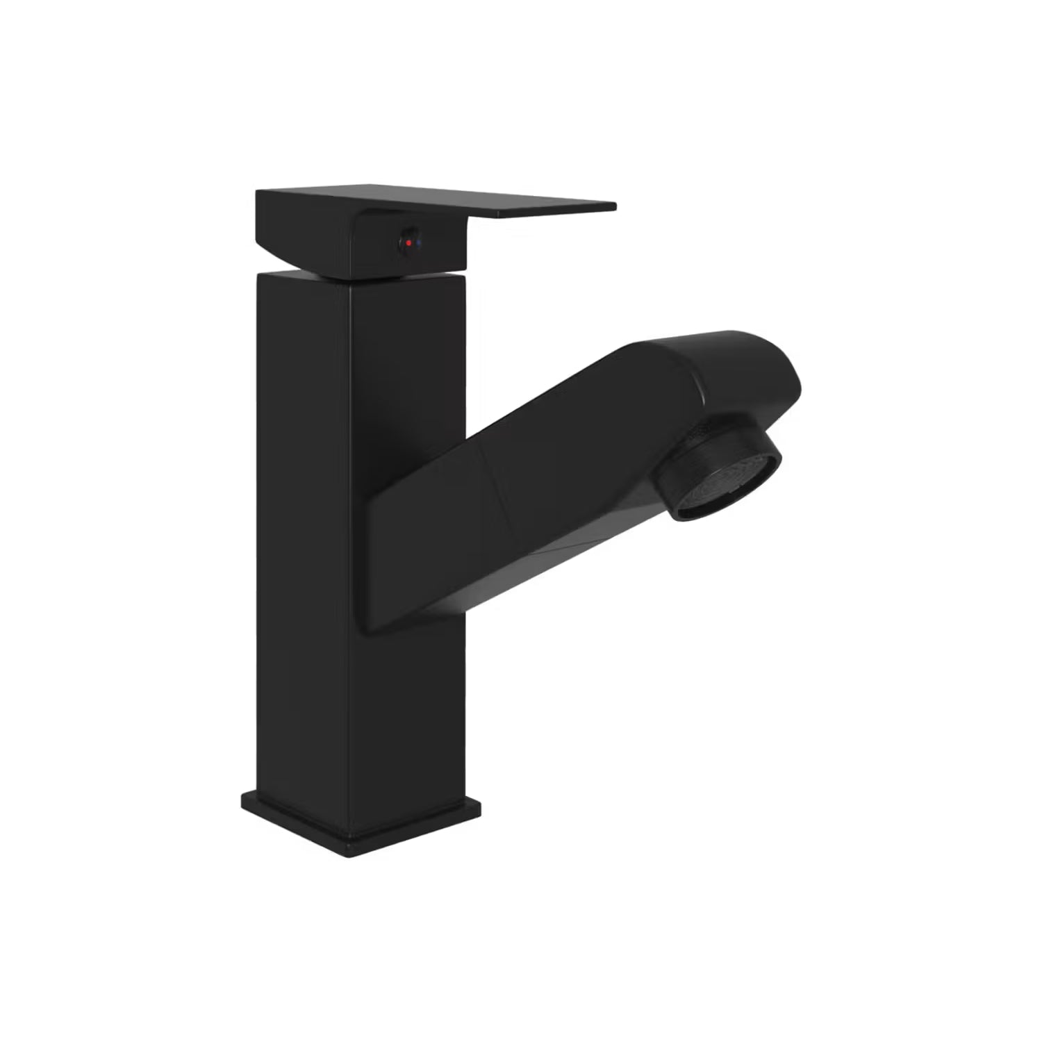 vidaXL Badkamer Kraan met Uittrekbare Uitloop Zwart - Wastafelkraan Mengkraan met Pull Out Functie - 360° Draaibare Fonteinkraan van RVS en ABS - Design Kraan voor Badkamer Wastafel Inclusief Flexibele Slangen