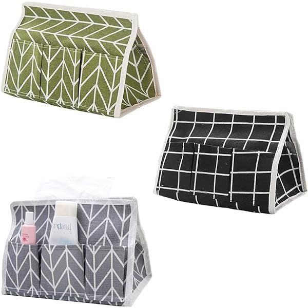 3 stuks - Moderne katoen,  Linnen Tissuedoos - Creatieve Tissue Cover voor Huis en Kantoor - Multifunctioneel en Stijlvol - Ideaal voor Studentenflats en Desktopopslag