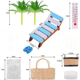 Miniatuur Sauna Accessoires Set - 11-Delige Wellness Deco Accessoires - Spa, Sauna, Wellness Cadeaukaart Idee - Miniatuur Lounger, Handdoek, Houten Ton, Emmer, Kunstplanten - Perfect Voor DIY Landschapsdecoratie En Cadeauverpakkingen