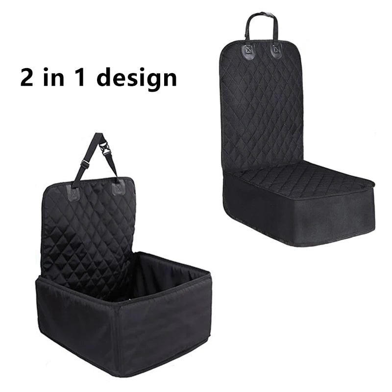 Autostoelbeschermer voor Huisdier - Waterdichte 2-in-1 - Geschikt voor Honden en Katten tot 8 kg - Zwart - Perfect voor Autoreizen