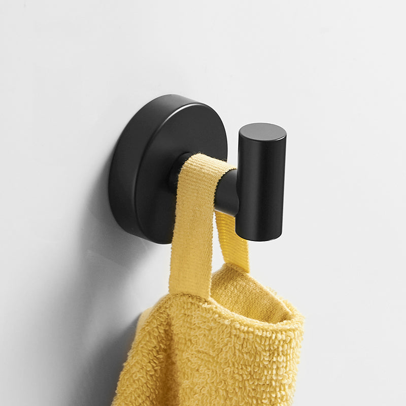 3 Delige - RVS Badkamerset - Wandmontage - Inclusief - Handdoekhouder / Toiletrolhouder / Robehaken - Duurzaam & Roestvrij - Badkameraccessoires Kit - Zwart