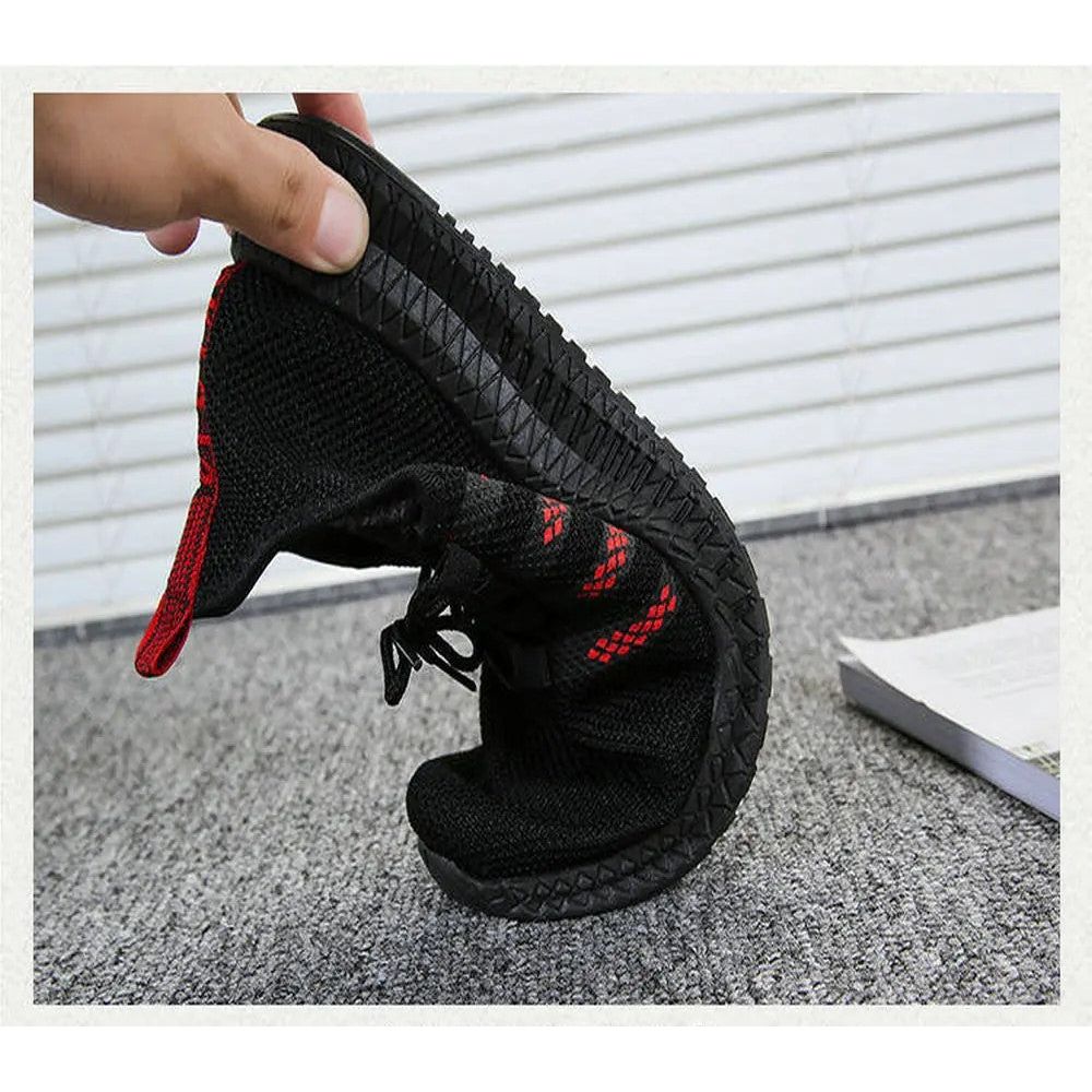 Ademende Mode Sneakers voor Heren: Stijlvolle Rood/Witte Casual Wandelschoenen met Antislip Sportzool, Lace-up Design - Beschikbaar in Maten 39 t/m 44