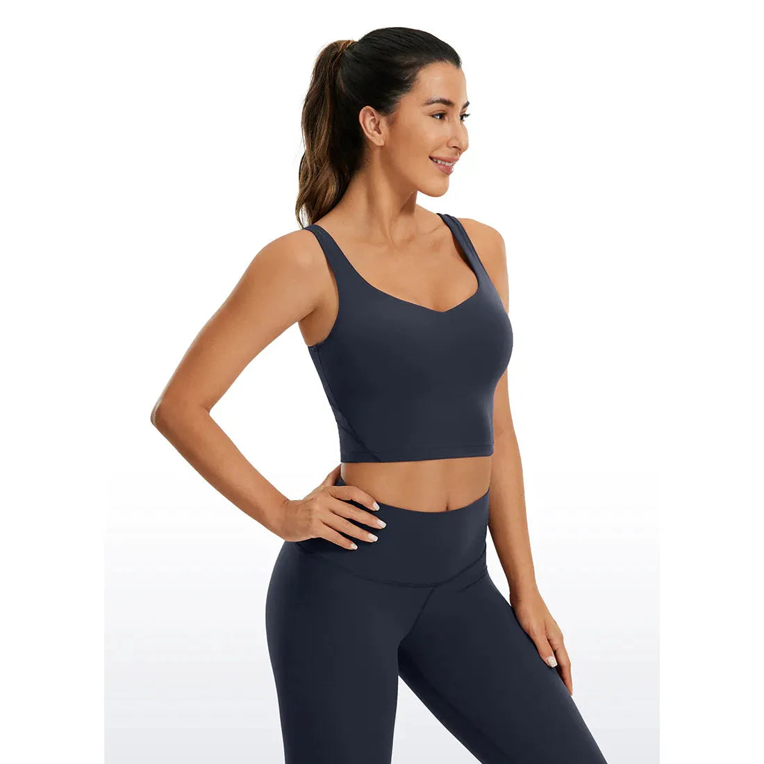 CRZ Yoga Butterluxe - U-Back Yoga Tanktop - S - Dames Sporttop - Ingebouwde BH - V-Hals - Longline Yogashirt - Stretchy Top - Zacht Ademend Materiaal - Racerback - Low Support - Met Uitneembare Pads