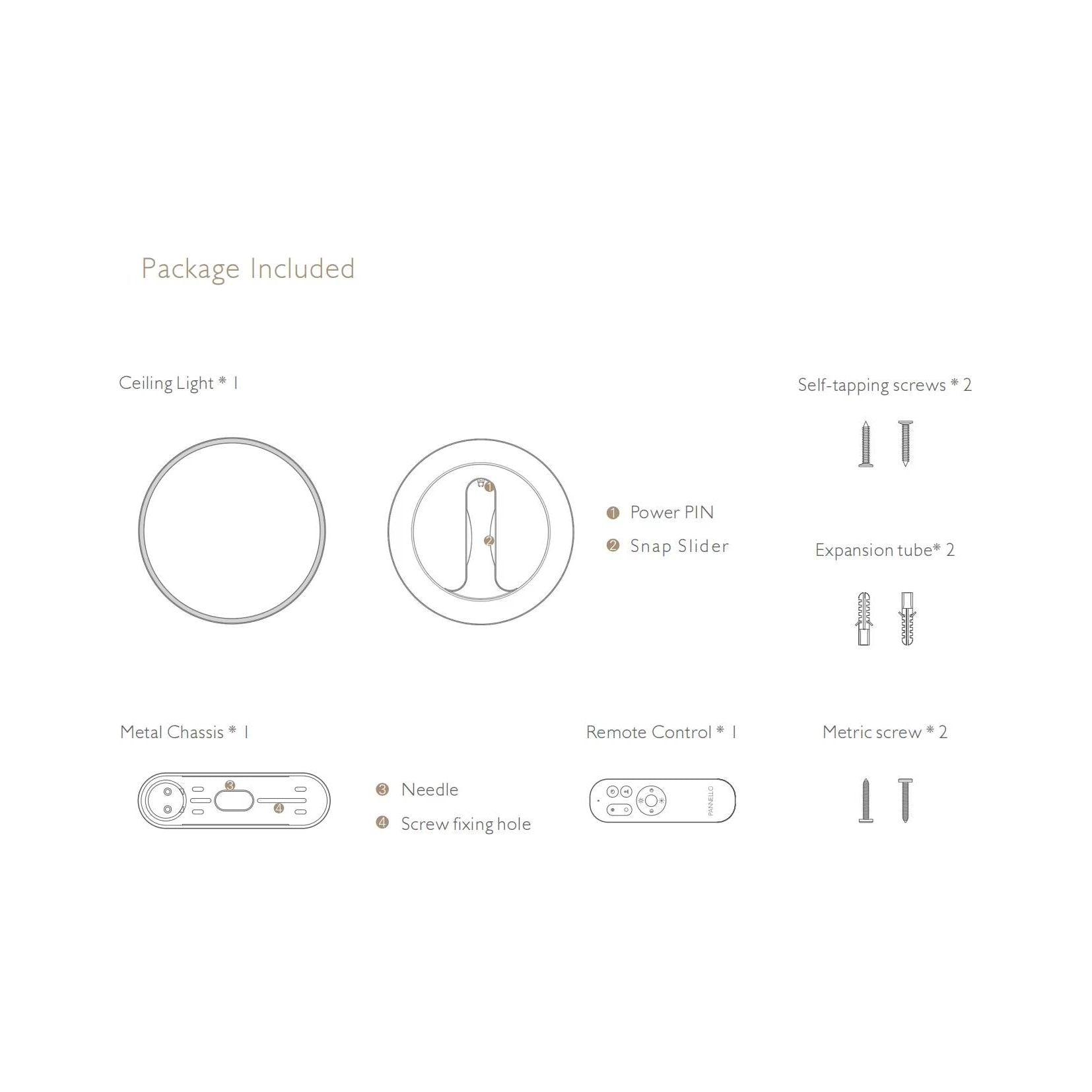 Paurller Smart LED Plafondlamp Moon Shadow Air520 — Ronde Ultradunne Armatuur — Dimbaar — Instelbare Lichtkleur en Helderheid — Slimme Bediening via App en Afstandsbediening — Ø 52 cm — Voor Woonkamer, Keuken en Slaapkamer