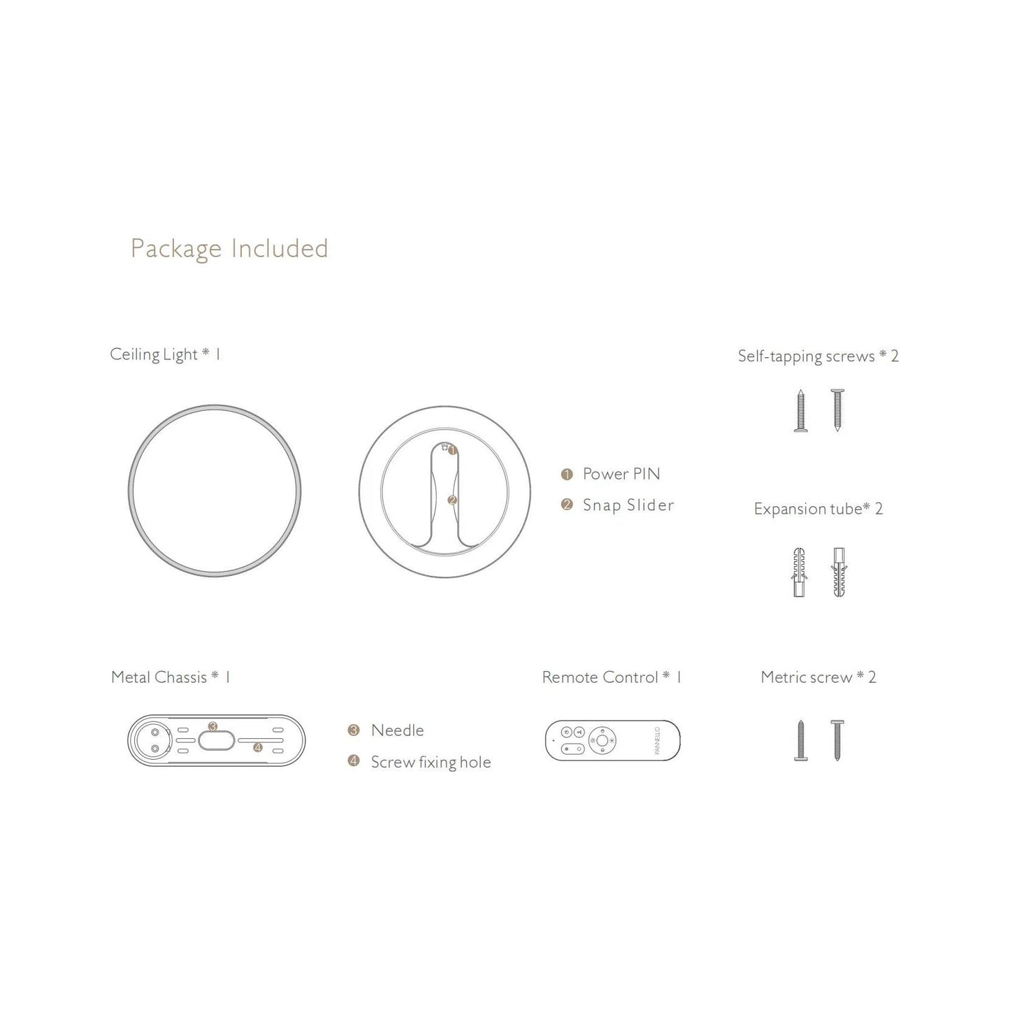 Paurller Smart LED Plafondlamp Moon Shadow Air520 — Ronde Ultradunne Armatuur — Dimbaar — Instelbare Lichtkleur en Helderheid — Slimme Bediening via App en Afstandsbediening — Ø 52 cm — Voor Woonkamer, Keuken en Slaapkamer