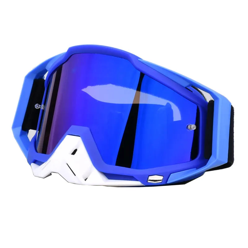 Motocross Brillen - Downhill Goggles - MX Gafas - Cross Country Goggle - Motorcross Bril - Dirt Bike Brillen - Blauw Reflecterende Lenzen - Blauw