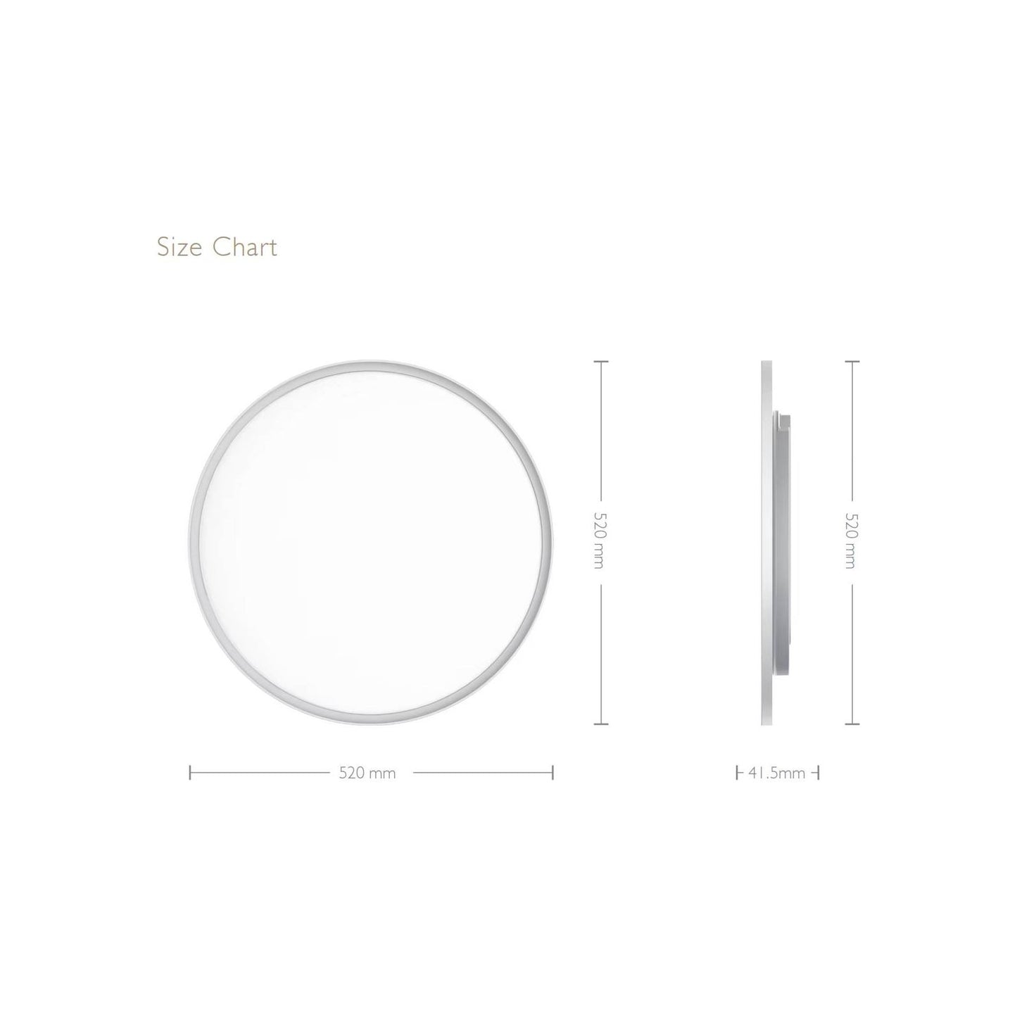 Paurller Smart LED Plafondlamp Moon Shadow Air520 — Ronde Ultradunne Armatuur — Dimbaar — Instelbare Lichtkleur en Helderheid — Slimme Bediening via App en Afstandsbediening — Ø 52 cm — Voor Woonkamer, Keuken en Slaapkamer