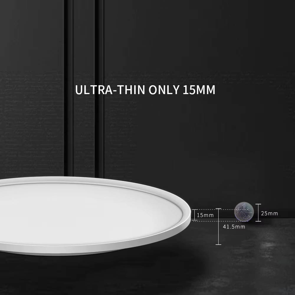 Paurller Smart LED Plafondlamp Moon Shadow Air520 — Ronde Ultradunne Armatuur — Dimbaar — Instelbare Lichtkleur en Helderheid — Slimme Bediening via App en Afstandsbediening — Ø 52 cm — Voor Woonkamer, Keuken en Slaapkamer