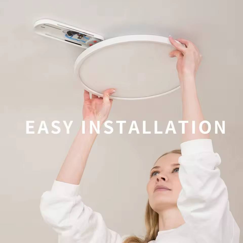 Paurller Smart LED Plafondlamp Moon Shadow Air520 — Ronde Ultradunne Armatuur — Dimbaar — Instelbare Lichtkleur en Helderheid — Slimme Bediening via App en Afstandsbediening — Ø 52 cm — Voor Woonkamer, Keuken en Slaapkamer