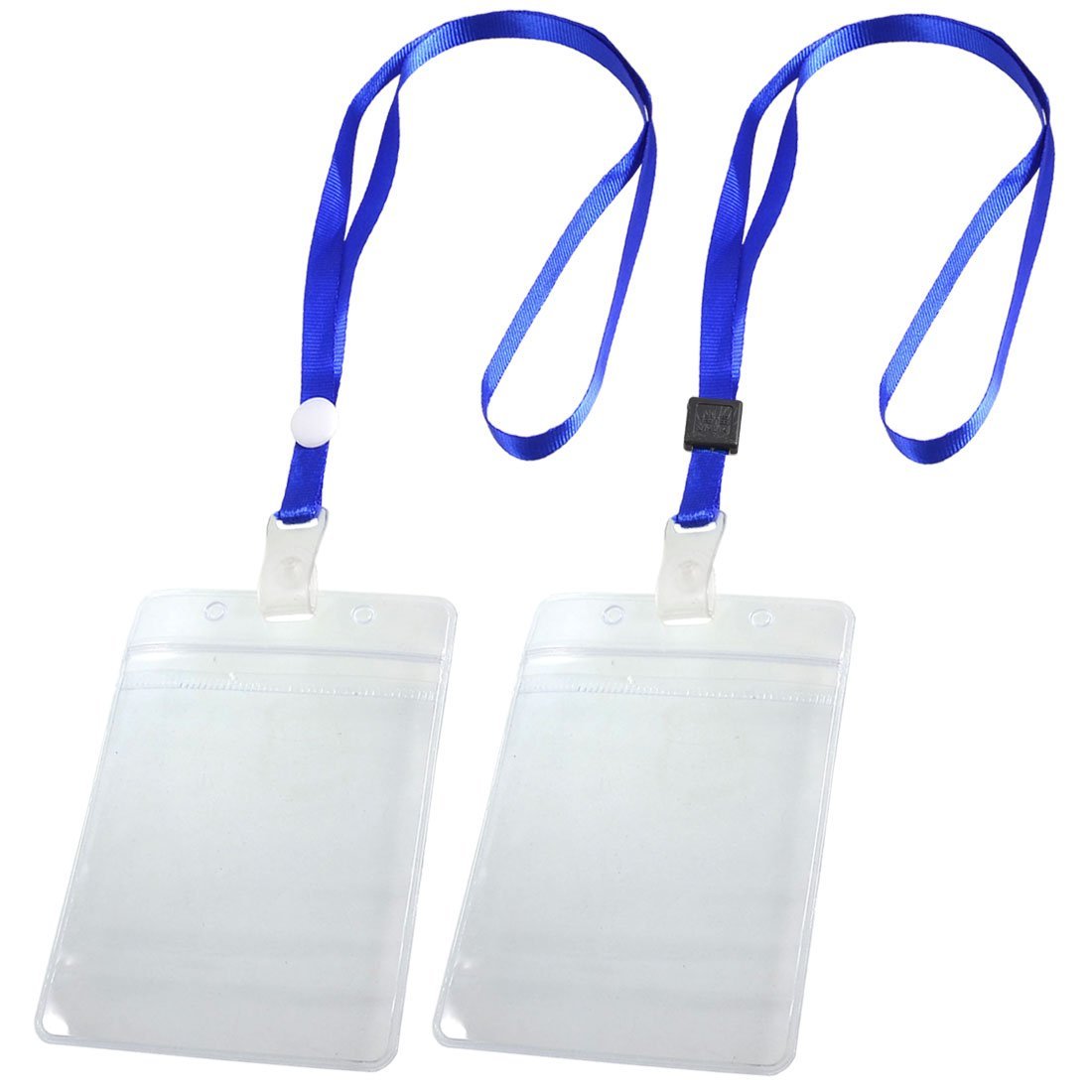 20 Stuks - Waterdichte ID Kaarthouder Set van 20 - Transparante PVC Kaarthouders 17x12cm met Blauwe Draagriemen - Geschikt voor Zakelijke Tentoonstellingskaarten