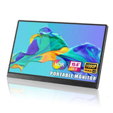 Touchscreen - Ultra-HD Draagbare Monitor - 15.6" - Ingebouwde Luidsprekers, 100% RGB - USB-C & Mini HDMI - Inclusief Aanpasbare Metalen Standaard & Beschermhoes - Perfect voor Laptop, Gaming & Mobiel