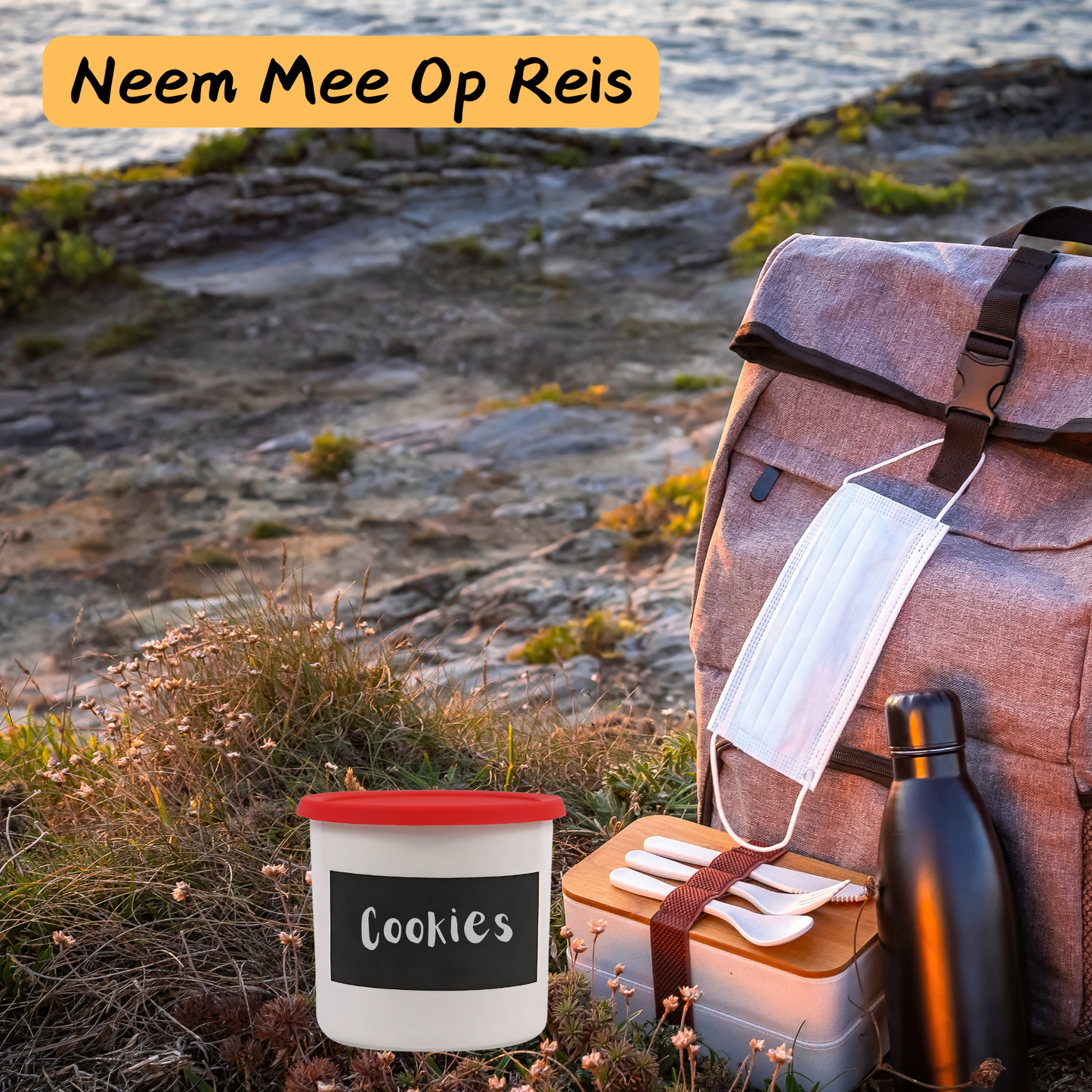 2 Stuks - Porseleinen Opbergpot Met Krijt Label – 850 ML – Luchtdichte Voorraadpot – Stapelbare Container – Ideaal Voor Droogwaren, Snacks en Vloeistoffen