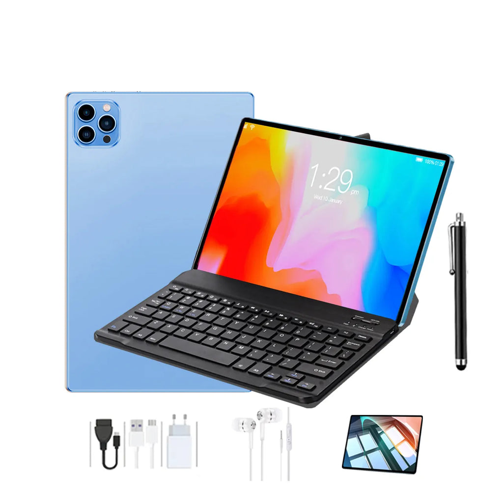 Android 12 Tablet 10.1 Inch – 12GB RAM + 512GB Opslag – 4G Bellen – Dual SIM – 1920x1200 Full HD – 6000mAh Batterij – 5MP + 13MP Camera – Zwart/Goud/Blauw