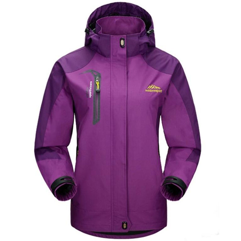 Outdoor - Waterdichte & Winddichte Jas - Maat M- Trekking Jacket - Perfect voor Herfst, Winter, Lente, Wandelen, Klimmen, Trekken - Ademend - Lichtgewicht - Verstelbare Softshell Windbreaker Jas - Dames - Maat M - Paars