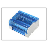 Modulaire DIN-Rail Klemmenblok – Junction Box Met 4 Rijen en 7 Gaten – Universele Schroefconnector – Elektrische Aansluitdoos Voor Stroomverdeling – 500V/125A – PA66 Nylon Behuizing – Transparant Deksel Voor Inspectie