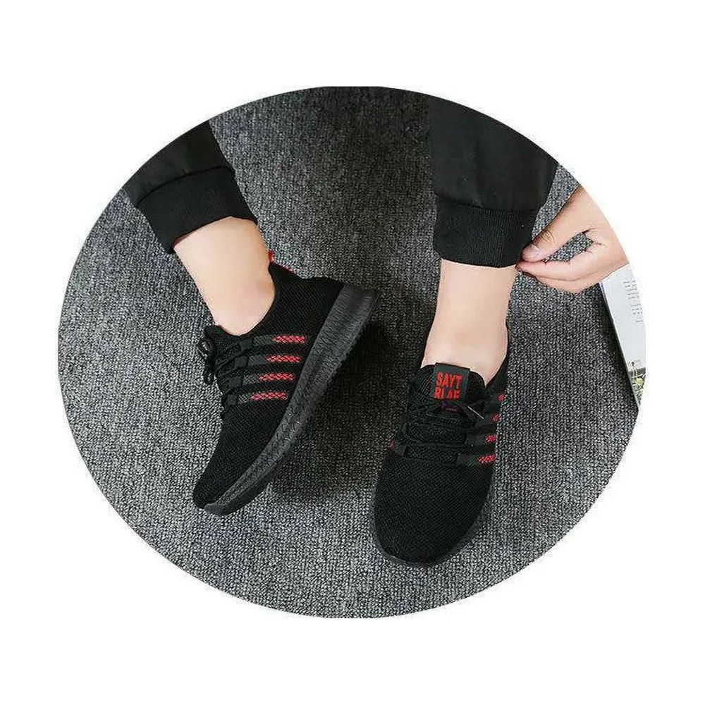 Ademende Mode Sneakers voor Heren: Stijlvolle Rood/Witte Casual Wandelschoenen met Antislip Sportzool, Lace-up Design - Beschikbaar in Maten 39 t/m 44