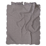 Dubbelzijdig Meridian Gedrukte Microvezel Quilt Set - Inclusief 2 Kussenslopen - Geometrische Bed Sprei  - Lappendeken – 220cm Breed x 240cm Lang - Marineblauw met Wit