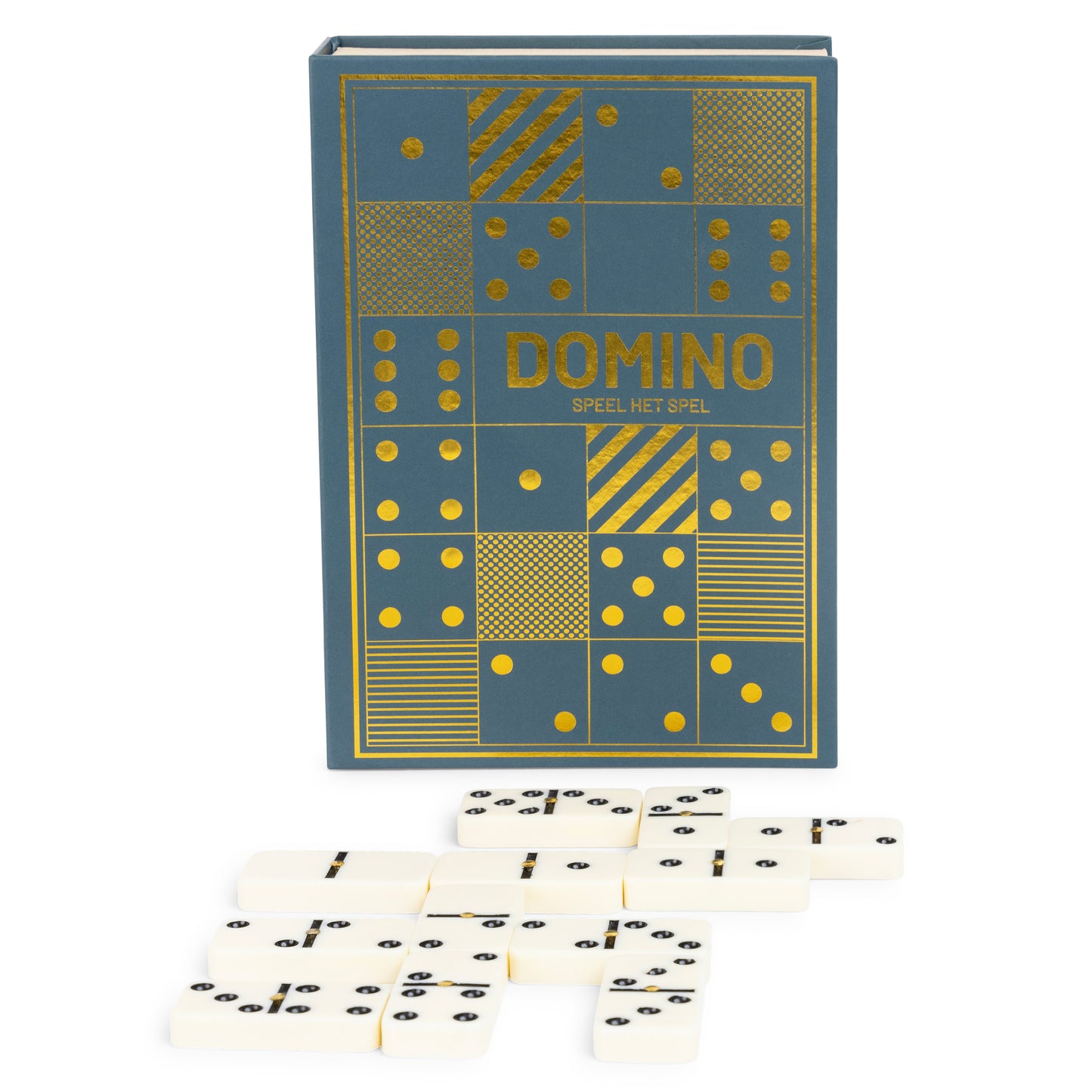 Domino Spel in Luxe Boekvormige Opbergdoos – Klassiek Tafelspel – Compact en Perfect voor Reizen – Afmetingen Opbergdoos 14.5x4.5x20cm