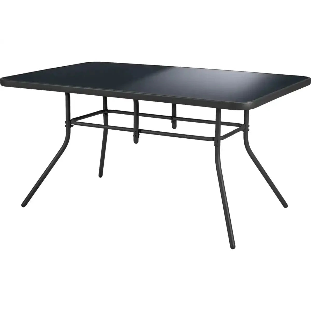 Livarno Tuintafel – Model Atlanta – Poedergecoat Stalen Frame – Gehard Glas Tafelblad – Weer- en UV-bestendig – 140 x 70 x 90 cm