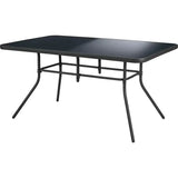 Livarno Tuintafel – Model Atlanta – Poedergecoat Stalen Frame – Gehard Glas Tafelblad – Weer- en UV-bestendig – 140 x 70 x 90 cm