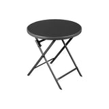 BRUBAKER Milano – Inklapbare Ronde Tafel – Ø 70 cm – Glazen Tafelblad – Metaal – Weerbestendig – Antraciet – Te Gebruiken als Bijzettafel of Eettafel – Voor Binnen en Buiten