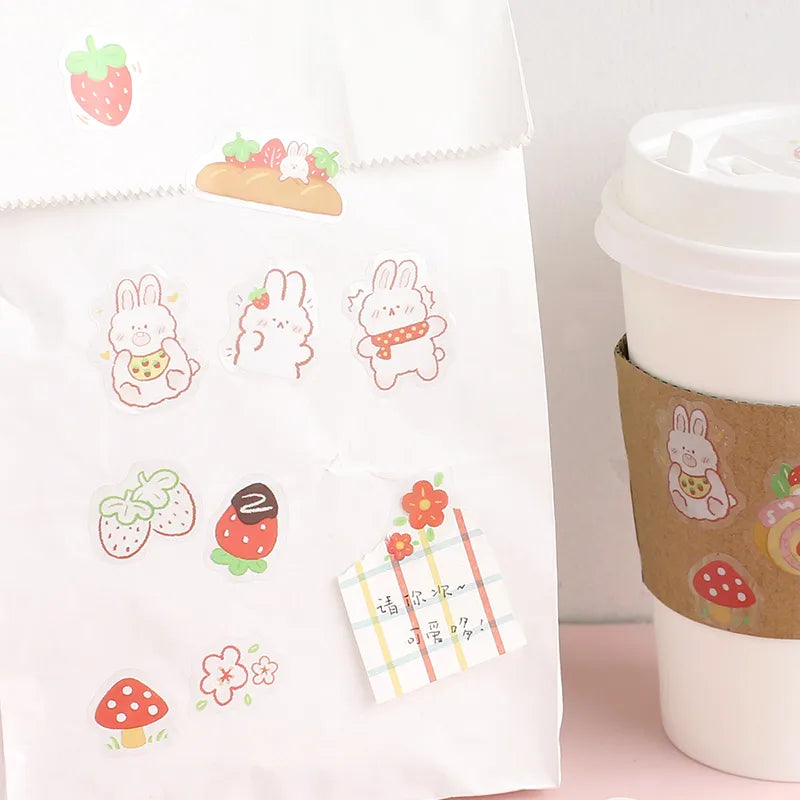 Schattige Fruit & Dieren Cartoon Stickers - Ideaal voor Scrapbooking, DIY Dagboeken en Leuke Planner Versiering -4 stijlen x 45 stuks elk