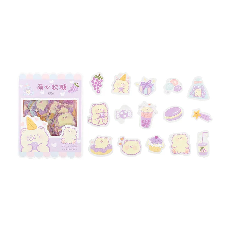 Schattige Fruit & Dieren Cartoon Stickers - Ideaal voor Scrapbooking, DIY Dagboeken en Leuke Planner Versiering -4 stijlen x 45 stuks elk