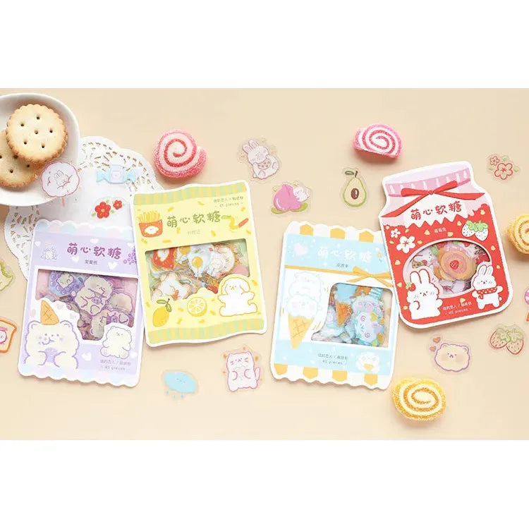 Schattige Fruit & Dieren Cartoon Stickers - Ideaal voor Scrapbooking, DIY Dagboeken en Leuke Planner Versiering -4 stijlen x 45 stuks elk