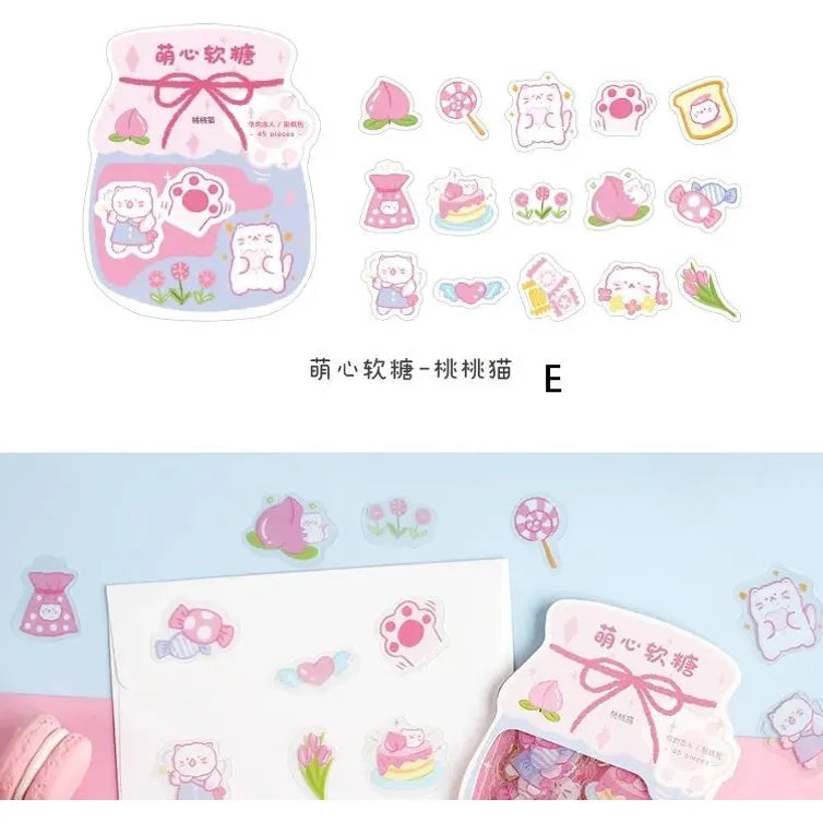 Schattige Fruit & Dieren Cartoon Stickers - Ideaal voor Scrapbooking, DIY Dagboeken en Leuke Planner Versiering -4 stijlen x 45 stuks elk